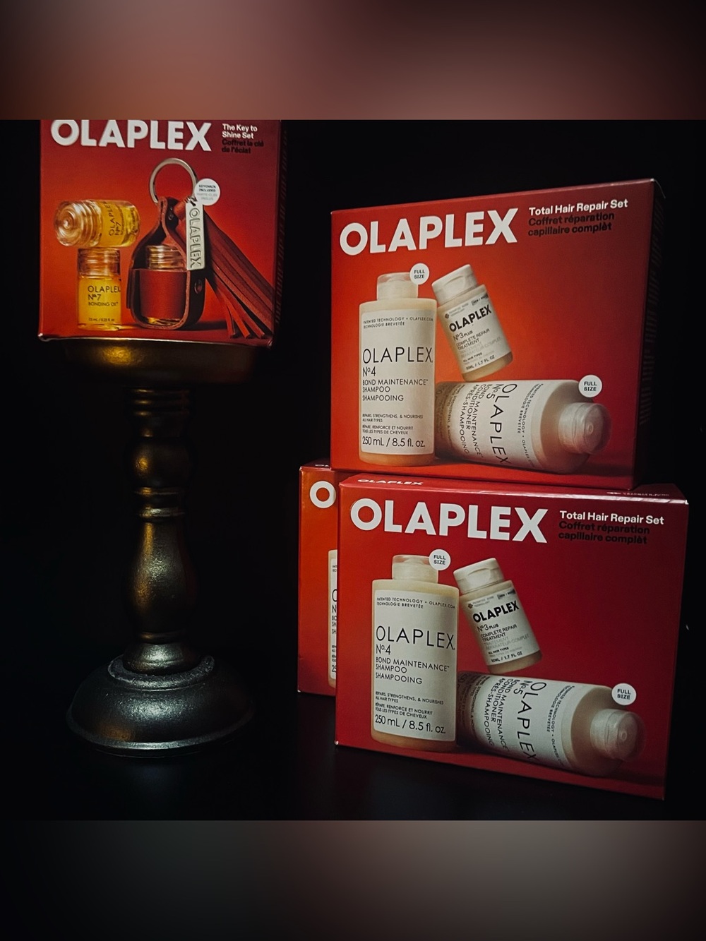 Olaplex 3pc set: No 4 Shampoo, No 5 Conditioner and Travel Size No 3 Treatment